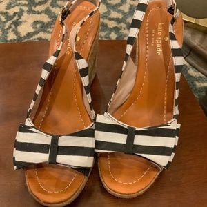 kate spade striped wedge size 9